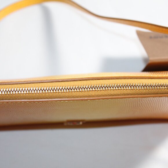 NWT Burberry TB Monogram Lizard Embossed Leather Pouch Shoulder Bag Lemon - Picture 9 of 12